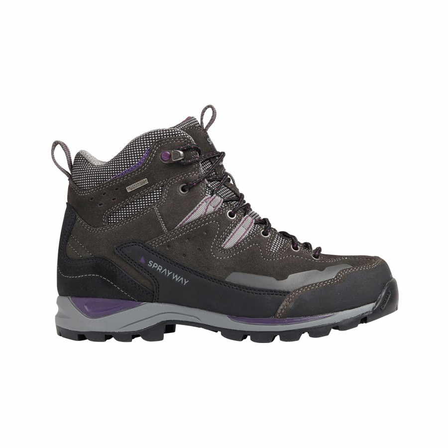 Footwear Sprayway | Oxna Mid Women'S Hydrodry® Sw-Charcoal/Purple